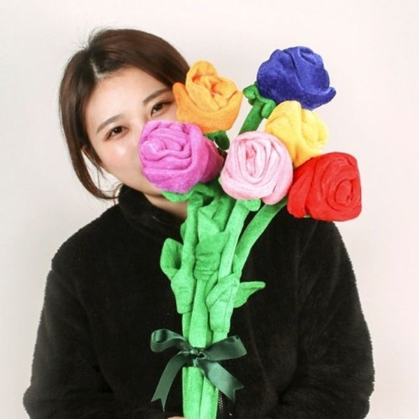 장미 꽃다발 인형 7color 플라워 성년의날 졸업 선물