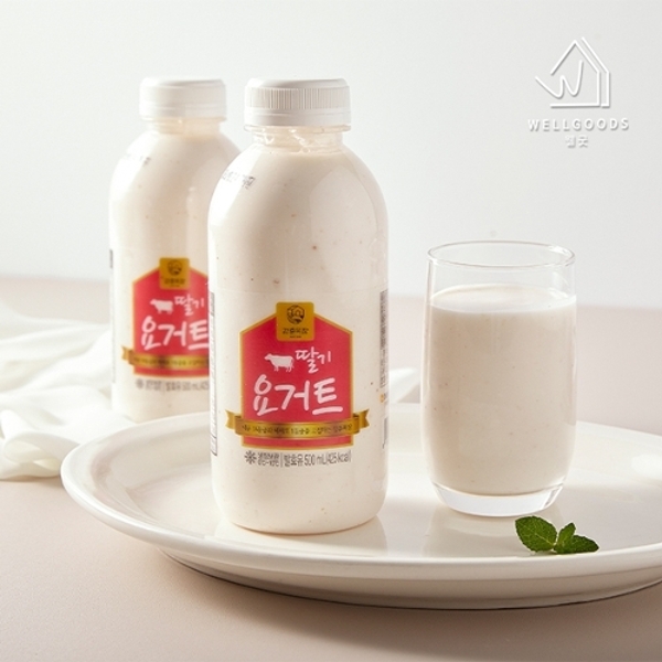 [웰굿] 강훈목장 수제 딸기요거트 500ml x 3