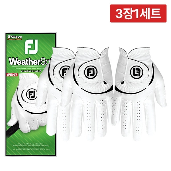 [3장1세트] 풋조이 NEW 웨더소프 레볼루션 남성 여성 골프장갑 Weather Sof