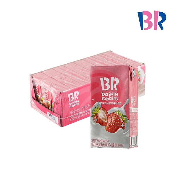 [배스킨라빈스] 멸균우유 베리베리 스트로베리 190ml x 24개(1박스)