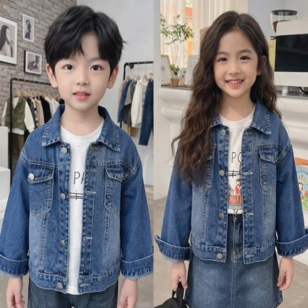 포키즈 데님 청자켓 빈티지 점퍼 유아 아동복 주니어 남아 여아 봄 가을 스타일리쉬 데일리룩