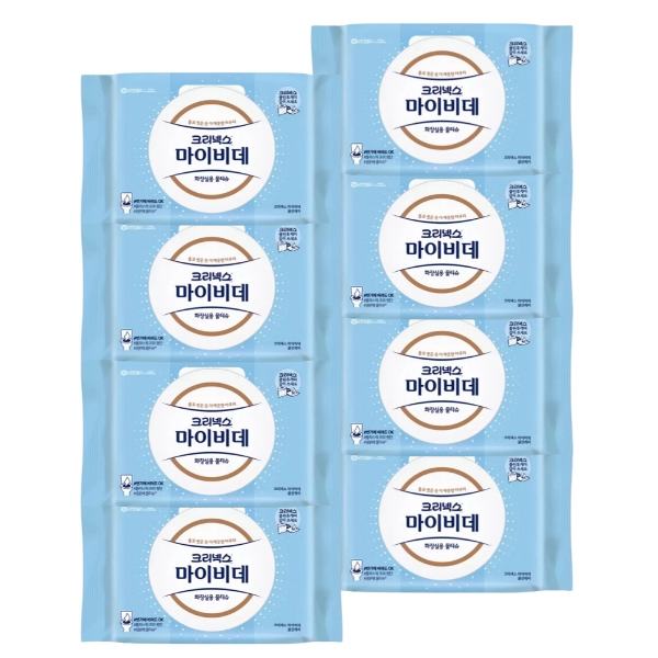 마이비데 물티슈 대용량 캡형 60매 x 8팩 클린케어 화장실용 비데용 물에녹는 비데티슈