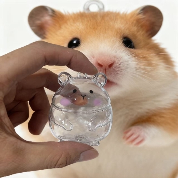 햄스터 털 보관 키링 반려동물 털 보관 투명 캡슐 메모리얼 키홀더 열쇠고리 백참 가꾸 백꾸