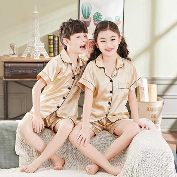 [RG559R7R]남자 아이 실내복 여자 파자마 여름 여행 준비