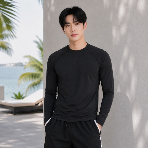 DHO-R3367BK 남성래쉬가드비치웨어솔리드티셔츠