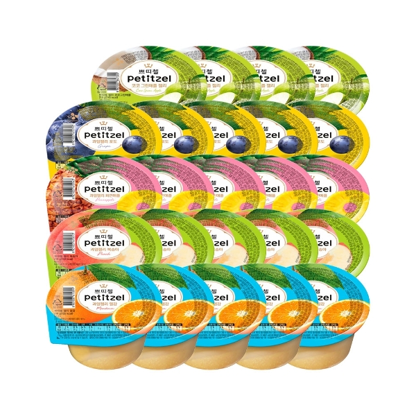 쁘띠첼 푸딩 과일젤리 210g x24개 (밀감x5개+복숭아x5개+파인애플x5개+포도x5개+그린애플x4개)