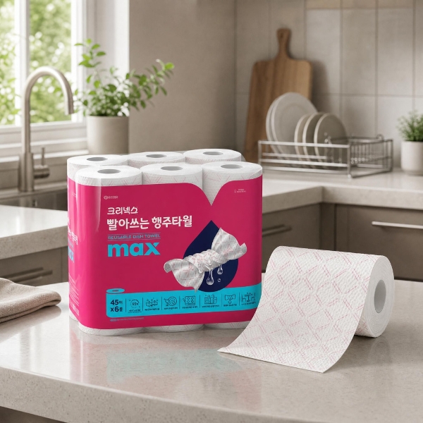 크리넥스 핑크 위생 행주 빨아쓰는 행주타월 45매 x 6롤 스카트 코스트코