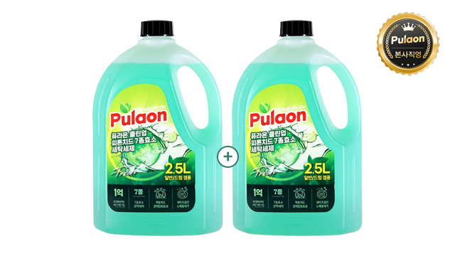 퓨라온 클린업 피톤치드 7종효소 세탁세제 2.5L 1+1 (2개)