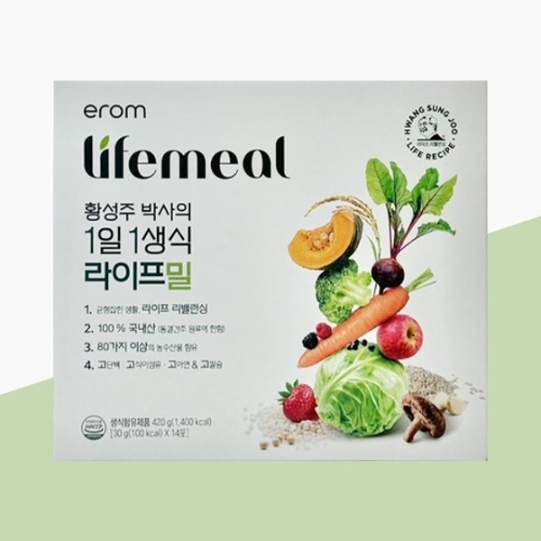 이롬 황성주 박사의 1일 1생식 라이프밀 30g x 14포 x 1박스 식사대용 선식 뉴밀