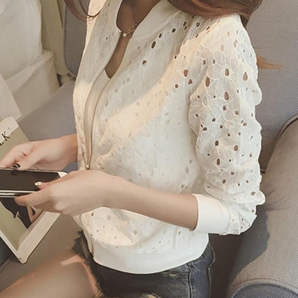 여성용 레이스 블루종 점퍼 여름  쿨자켓