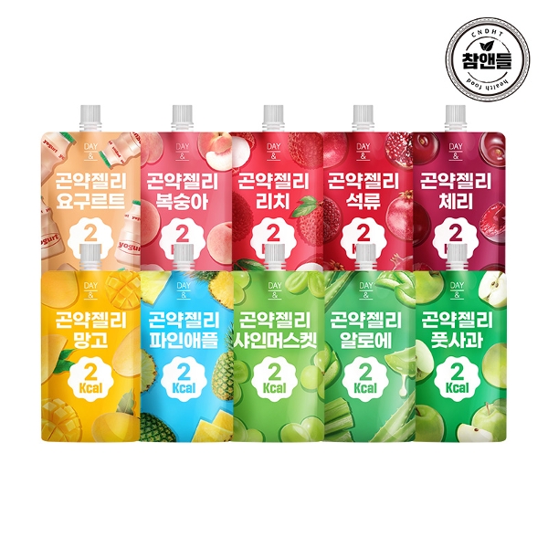 [참앤들황토농원] 2kcal 곤약젤리 맛보기팩 10종 (각 1팩씩)