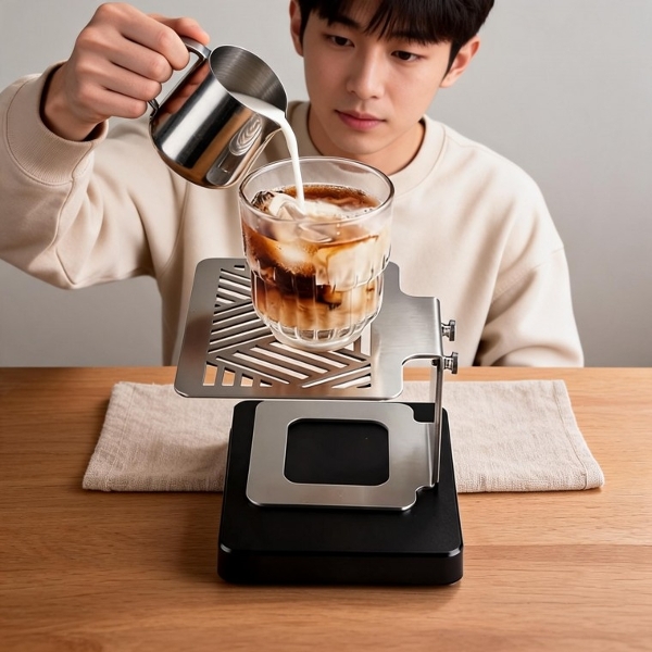 커피 샷잔 받침대 에스프레소 머신 저울 거치대 높이조절 카페 장비 툴