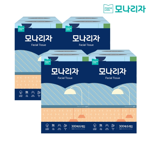 모나리자 미용티슈 300매*6입 x 4팩 