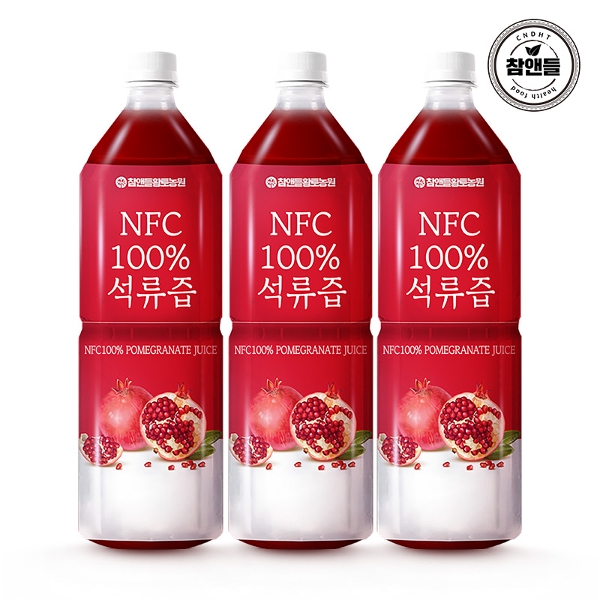 참앤들황토농원 NFC착즙원액 석류즙 1L 3병