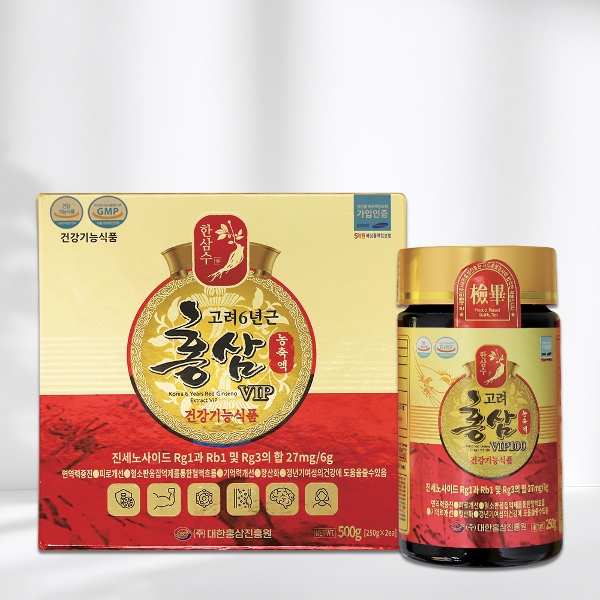 한삼수 고려6년근 홍삼농축액VIP(250g x 2병) + 쇼핑백 동봉