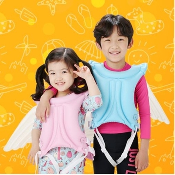 천상의날개 핑크 어린이 튜브 구명조끼 수영용품 유아 물놀이 부력 안전용품