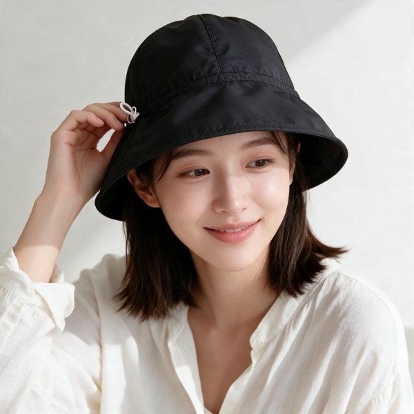 (색상 라이트브라운)여성 버킷햇 벙거지 자외선 차단 스트링 조절 등산 나들이 여행 자외선차단모자