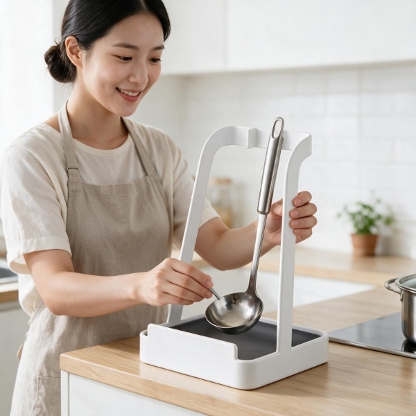국자 거치대 숟가락 받침대 조리도구 정리함 칼 꽂이 주방 용품 식탁 싱크대 수납