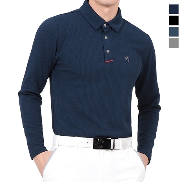 KYJ GOLF 남성 라운딩 스냅 긴팔 카라티셔츠 Model No_CB6015
