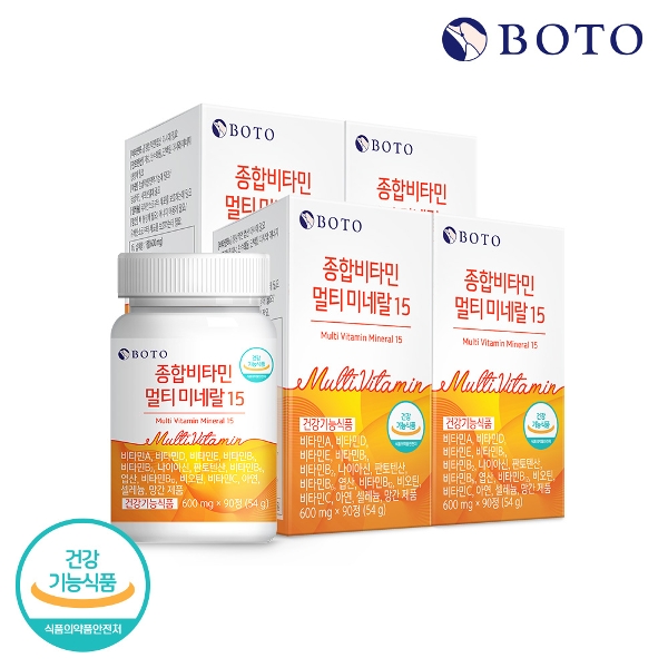 [보뚜] 종합비타민 멀티 미네랄 15 x 4박스(총 12개월분/360정)