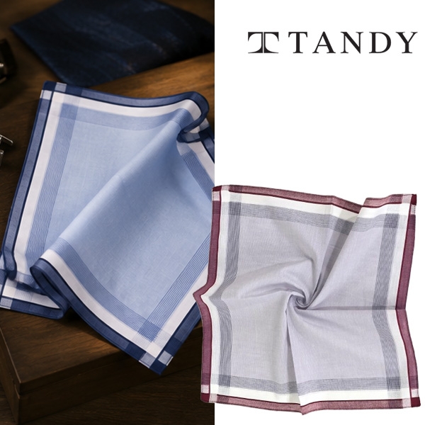 [탠디] TANDY 클레식 보더체크 손수건 스카프