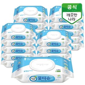 깨끗한나라 페퍼민트 물티슈 캡형 70매 x 20팩/녹색인증/