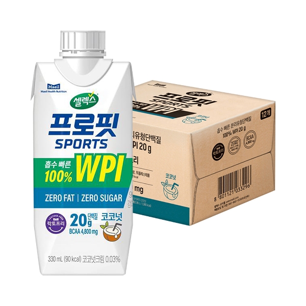 셀렉스 프로핏 웨이프로틴 드링크 코코넛 330ml 12팩