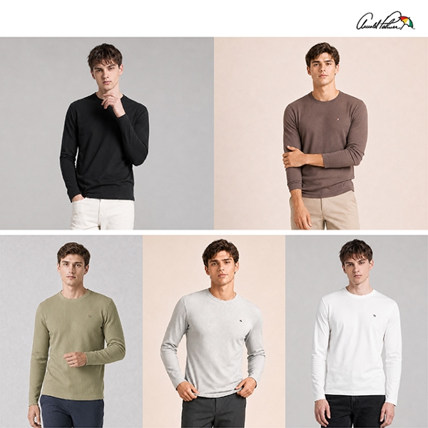 26FW[아놀드파마]데일리 코튼 긴팔 티셔츠 5종, 남성