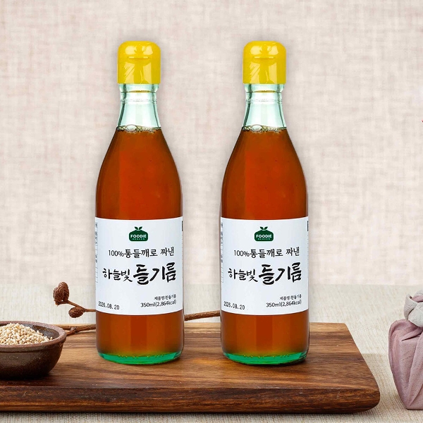 통깨로 진하게 짠 하늘빛 들기름 350ml+350ml