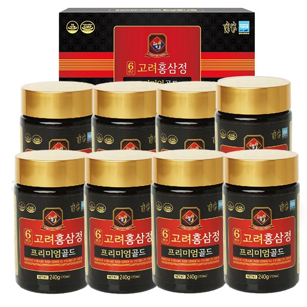 6년근 고려 홍삼정 프리미엄 골드 240g x 8병 + 쇼핑백 2장