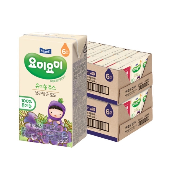 [매일] 요미요미 보라당근포도 유기농주스125ml 48입
