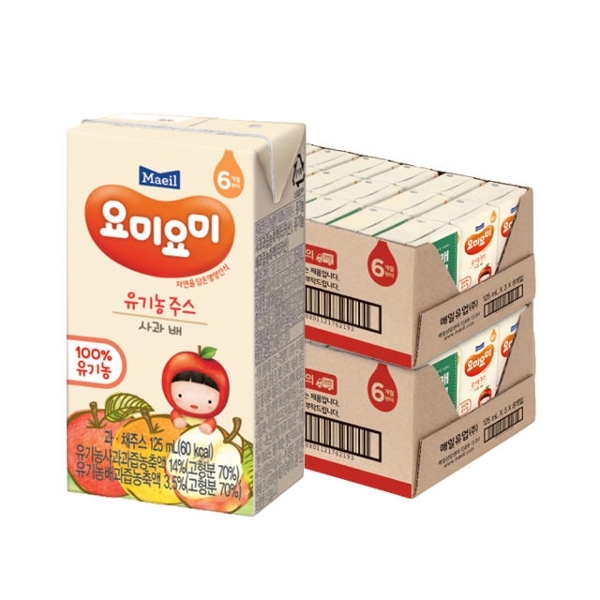 [매일] 요미요미 사과배 유기농주스 125ml 48입