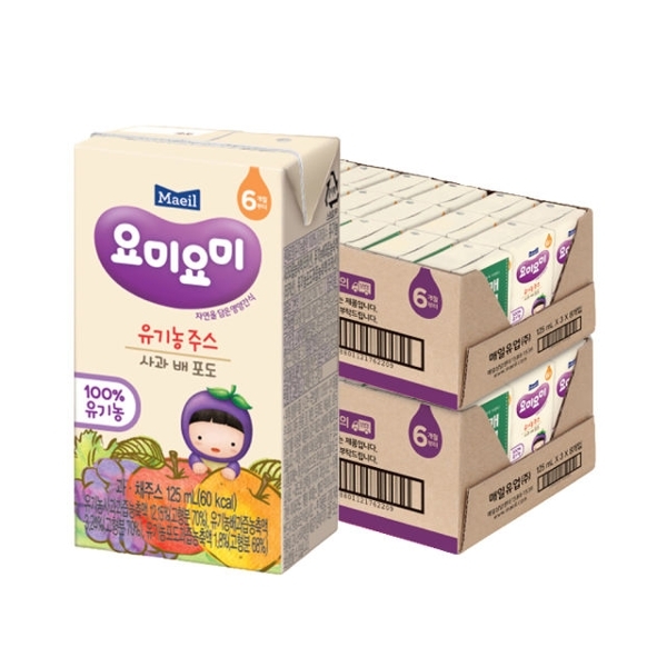 [매일] 요미요미 사과포도배 유기농주스 125ml 48입
