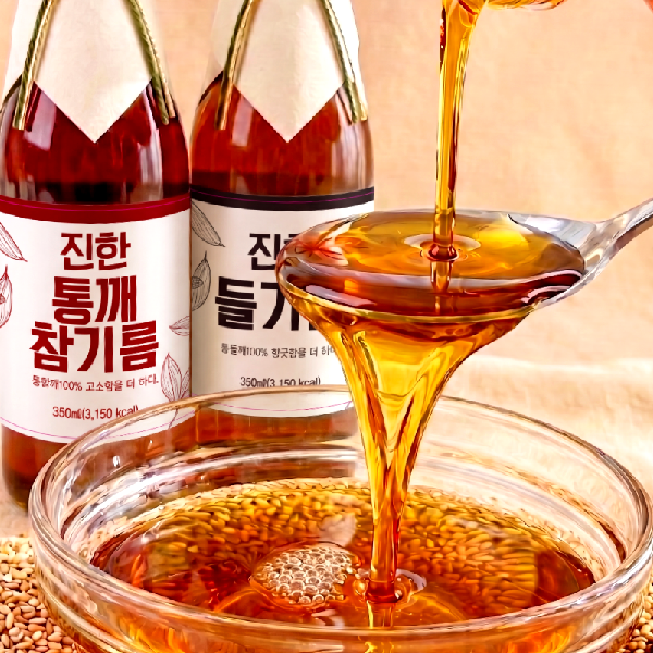 전통 압착 맑은 더 진한 참기름 350ml X 4병