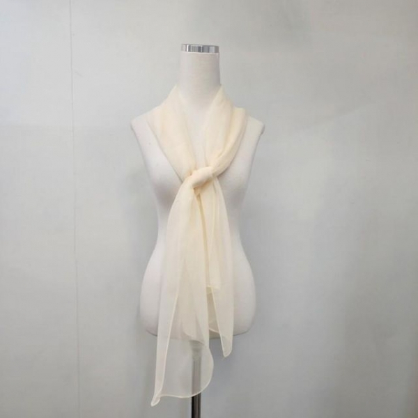 ( )여성 아이보리 쉬폰 스카프 무지 목수건 봄 머플러 무지 쉬폰 롱 간절기 스카프 실크