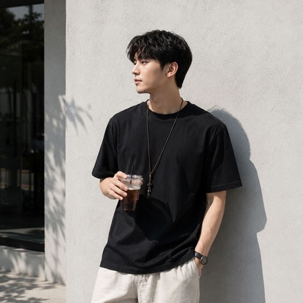 남성 빅사이즈 린넨 기능성 반팔티