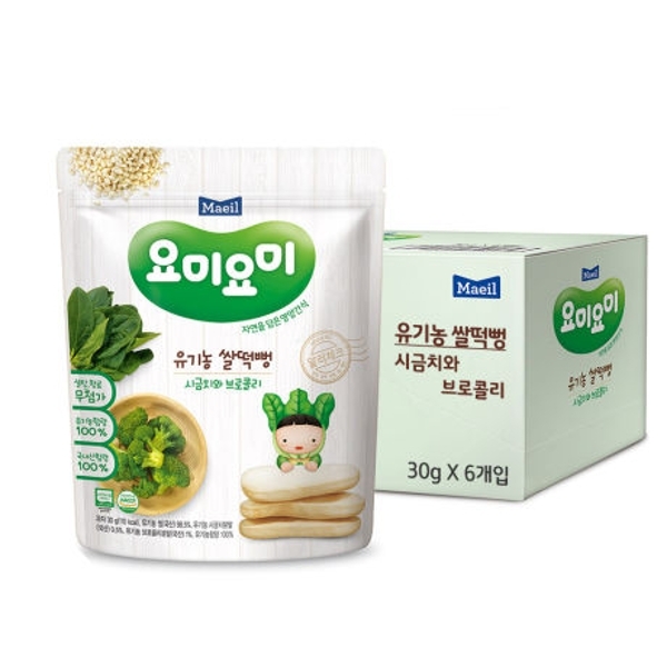 [매일] 요미요미 유기농쌀떡뻥 시금치와브로콜리 30G 6봉