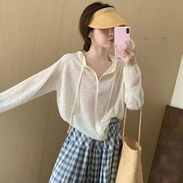 에어리 슬러브 후드 시스루 햇빛 집업 에어컨 살랑 자외선