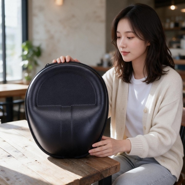 (색상 블랙)헤드셋 파우치 하드 케이스 보관함 무선 이어폰 수납 가방 여행 출장용 소품