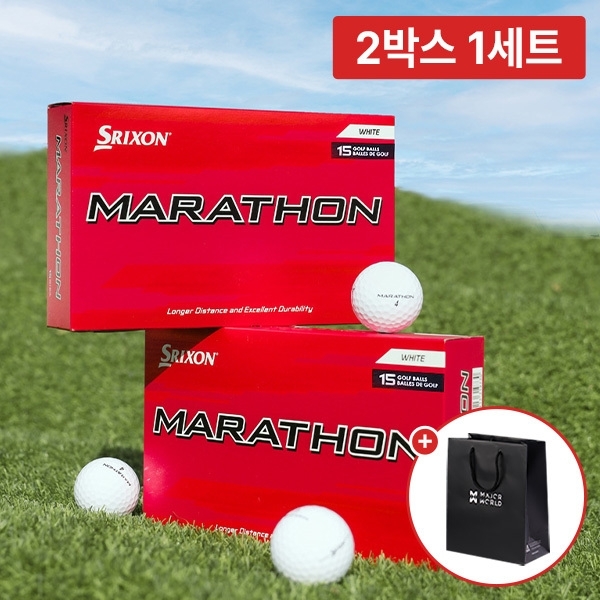 2박스 총30구/2023 던롭 스릭슨 마라톤 롱 디스턴스 2피스 골프공+쇼핑백
