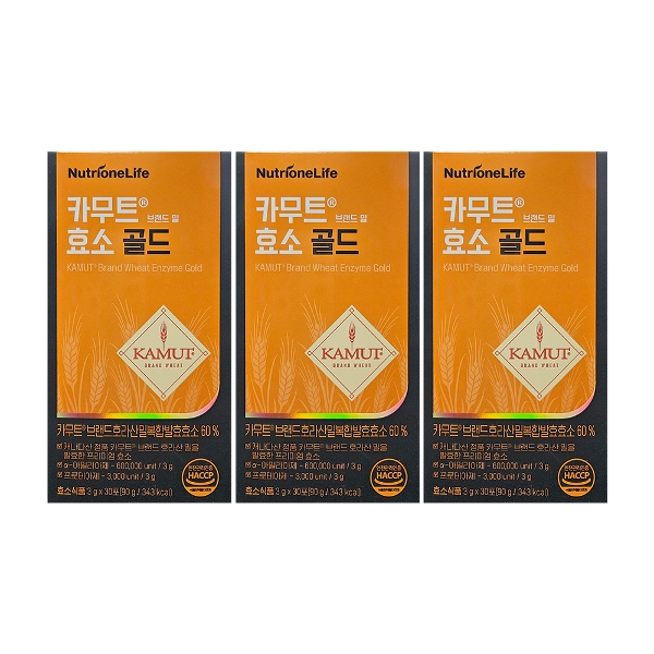 뉴트리원 카무트 효소 골드 3g x 30포 x 3박스