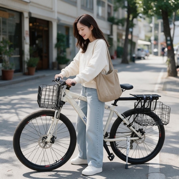 자전거 바구니 접이식 가방 미니벨로 B 로드 하이브리드 보관 수납 주행 소품