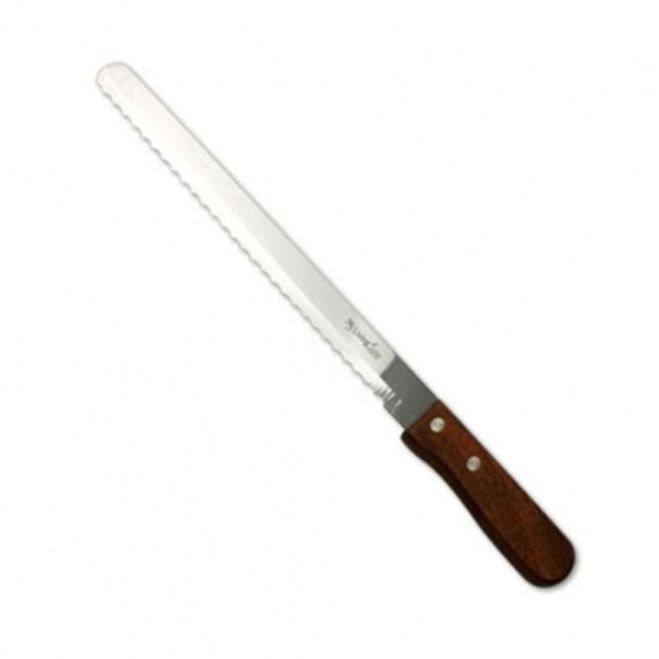 원목 핸들 스텐 빵칼 중 25cm 1P 식빵 바게트 제빵칼