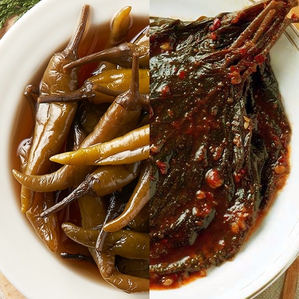 [참맛나반찬] 아삭고추장아찌 1kg + 양념깻잎 1kg