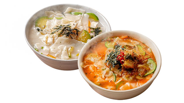 [손경신장인]생수제비 500gX2팩(6인분)+김치수제비500gX2팩(6인분)/소스포함