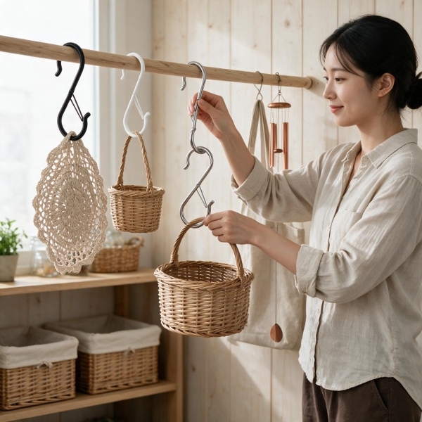 S고리 후크 철제 소품걸이 거치대 정리 인테리어 정리함 소품정리 10개 세트