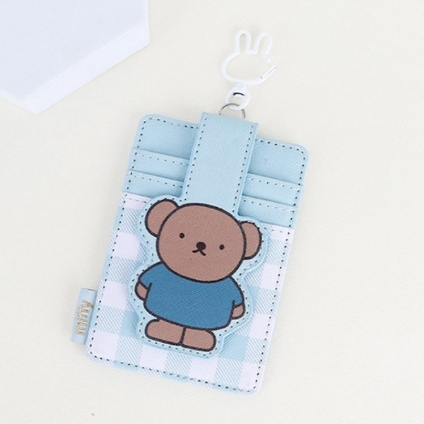 보리스 체크 RFID 카드지갑-블루