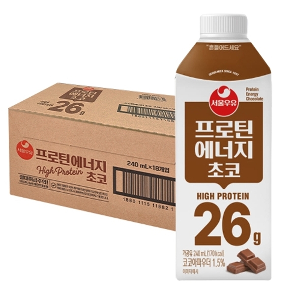서울우유 프로틴 에너지 초코 240mlx18개