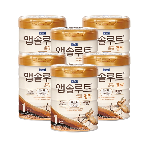 리뉴얼 앱솔루트 명작 2FL 분유 1단계 800g 6개