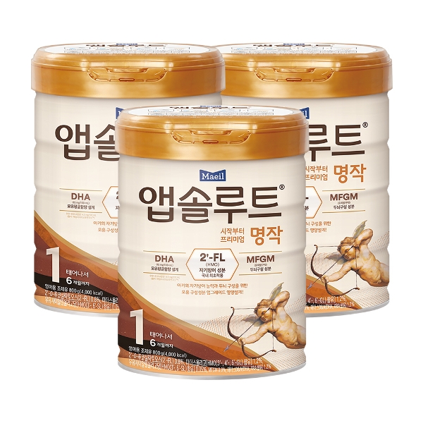 리뉴얼 앱솔루트 명작 2FL 분유 1단계 800g 3개